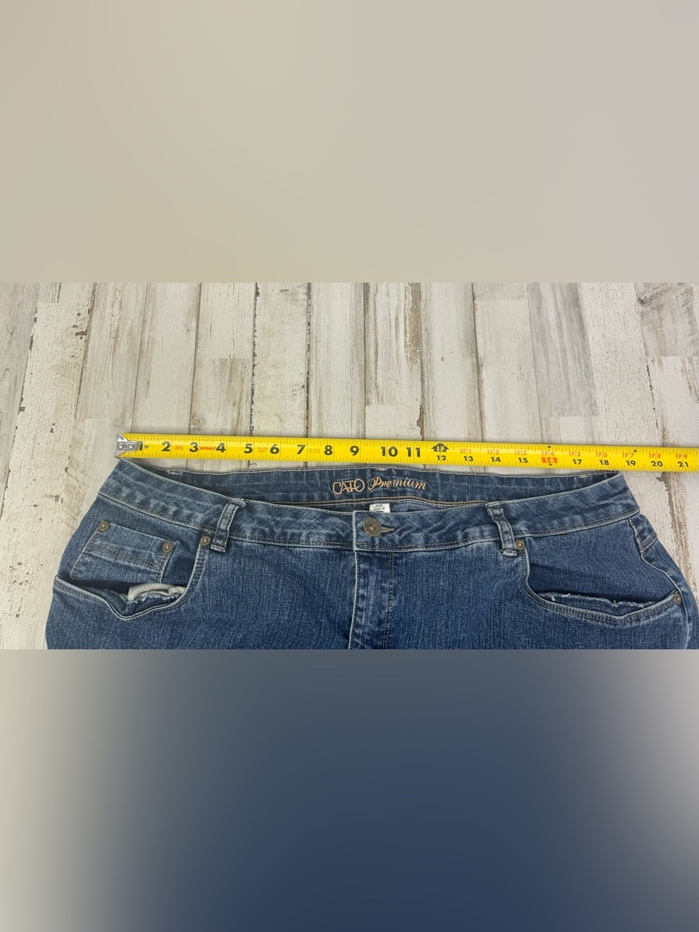 Cato Premium Jeans Women's 20W 38x32 Blue Straight Leg High Rise - Picture 7 of 11